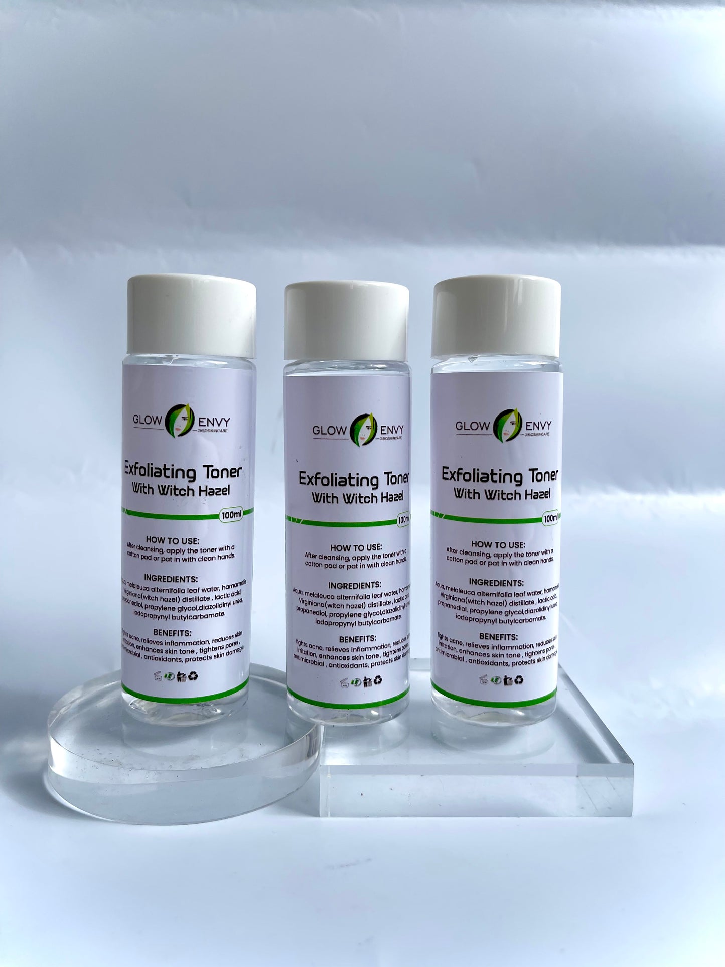 Exfoliating toner (with witch hazel)